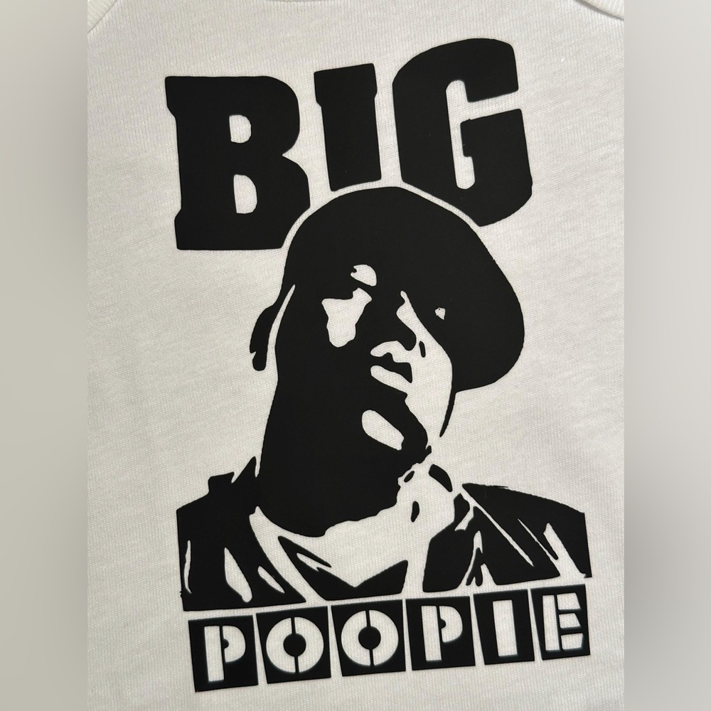 ⚡️BIG POOPIE funny hip-hop rapper handmade Gerber baby onesie 12M Long Sleeve